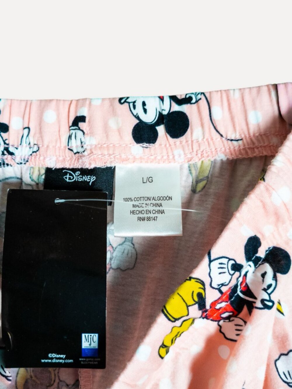 Disney Mickey Minnie Mouse Polka Dot Pajama Pants Pink Large NWT - Picture 7 of 10